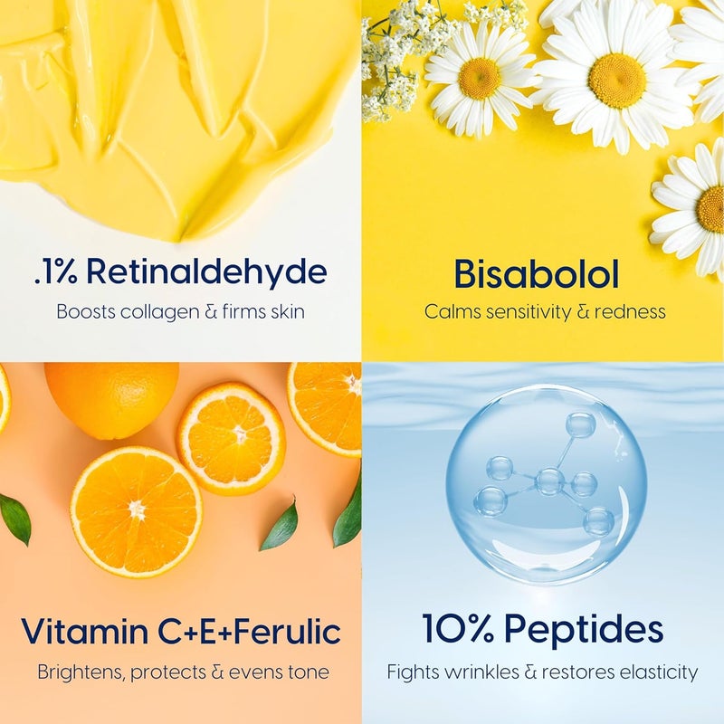 Strive Apex Skin Care Set Advanced Anti Aging Fragrance Free All Skin Types Fights Dark Circles Dull Skin Peptides Retinal Vitamin C Niacinamide Face Wash Scrub Moisturizer Serum - Image 4
