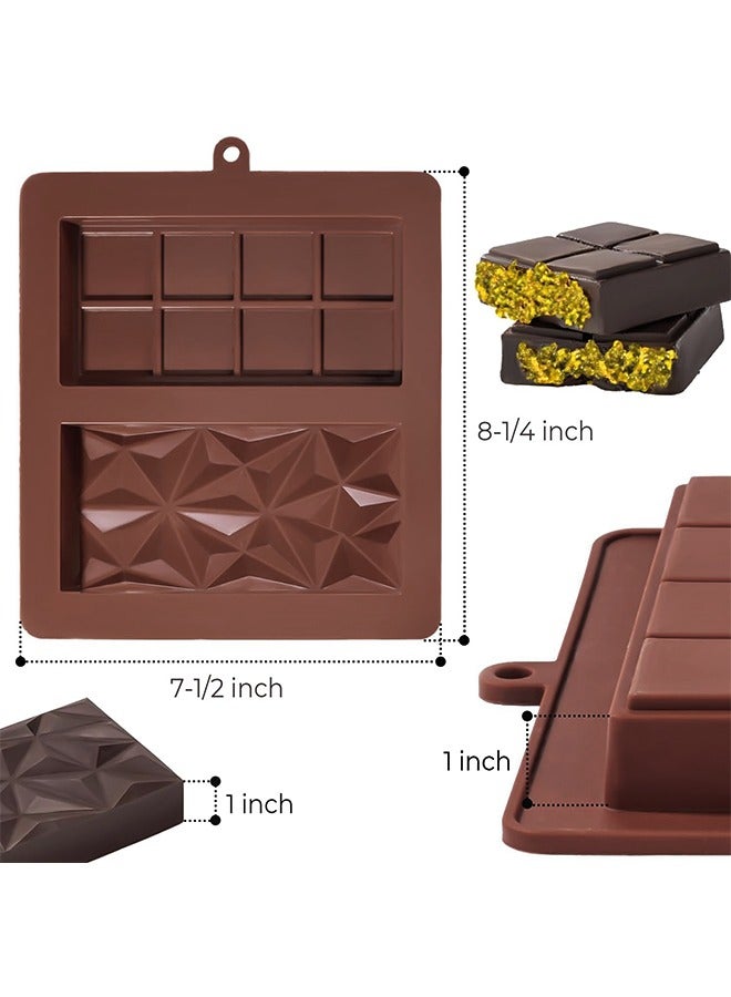 Beyond 2 Pcs Chocolate Mold, Non Stick Silicone Chocolate Bar Mold, Making Chocolate and Filling Knafeh Pistachio Chocolate Bar - Image 2