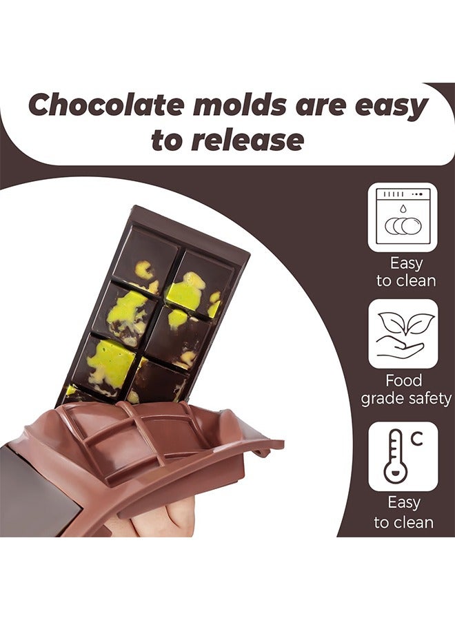 Beyond 2 Pcs Chocolate Mold, Non Stick Silicone Chocolate Bar Mold, Making Chocolate and Filling Knafeh Pistachio Chocolate Bar - Image 3