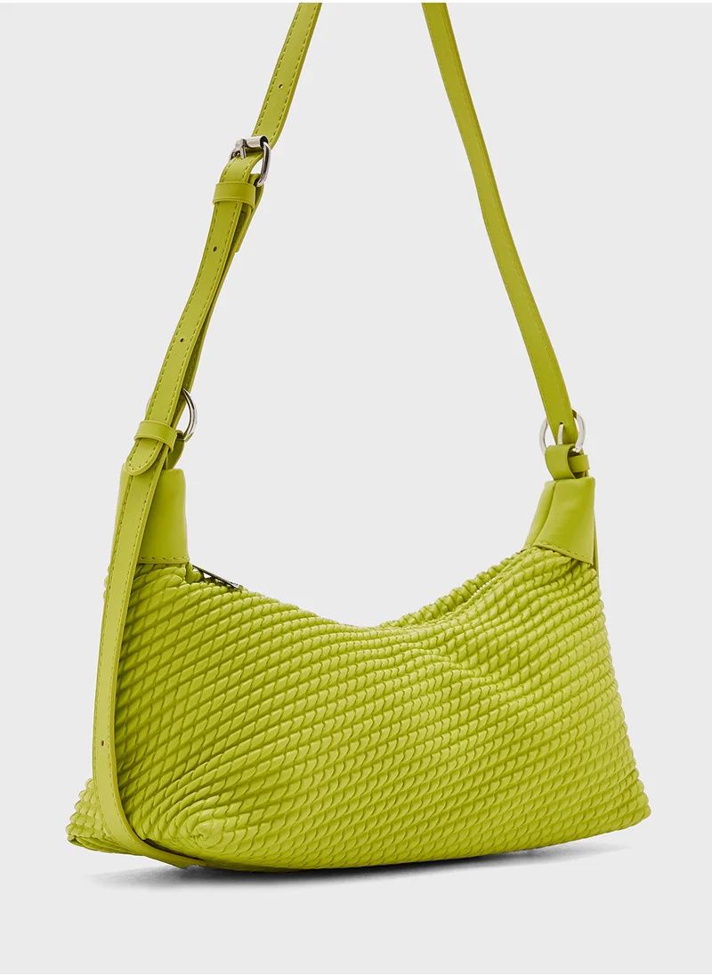 ايلا Embossed Quilted Shoulder Bag