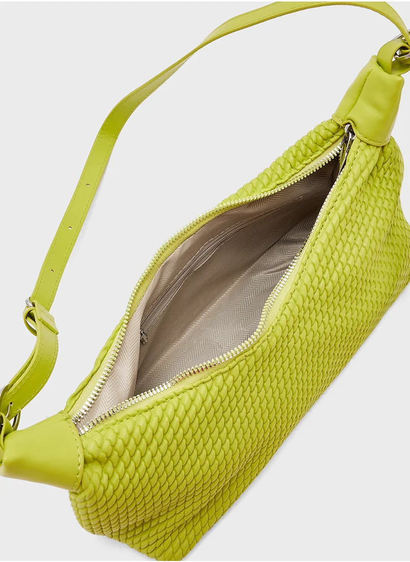ايلا Embossed Quilted Shoulder Bag