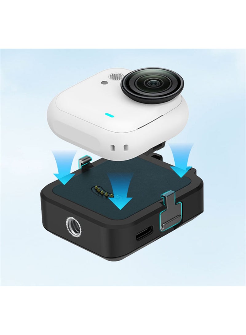 Magnetic Charging Dock 500MAh For Insta360 GO Ultra Action Camera, Portable Camera Charging Base Travel-Friendly Design For Continuous Adventure Power Supply (Black) - Image 3