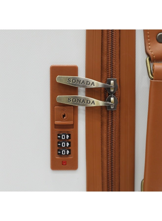 SONADA Premium Hardshell Luggage Set with Spinner Wheels | Durable Travel Suitcase with TSA Lock,White - Image 5