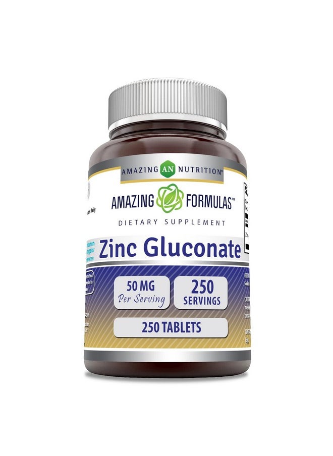 Amazing Formulas Zinc Gluconate 50mg 250 Tablets Supplement | Non-GMO | Gluten Free | Made in USA - pzsku/ZBC50063172A80287116DZ/45/_/1739882457/5d055eb9-6634-4a27-b668-cb58f2b0b165