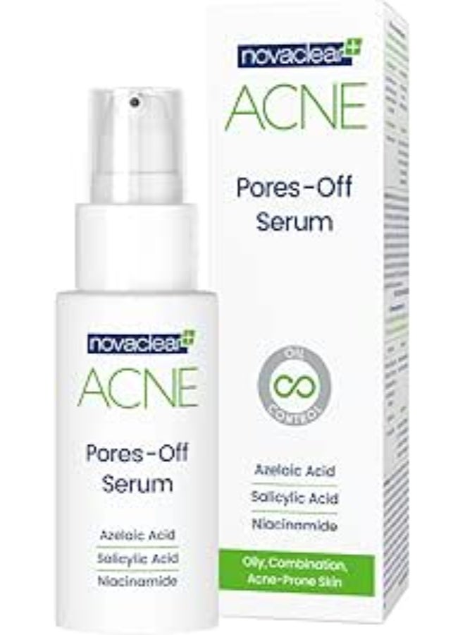 نوفاكلير Novaclear Acne Pores-Off Serum – Treatment for Acne Pores On Face with Niacinamide, Salicylic Acid and Azelaic Acid – Targets Blackheads, Whiteheads and Post-acne scars - 30 ML - Image 1