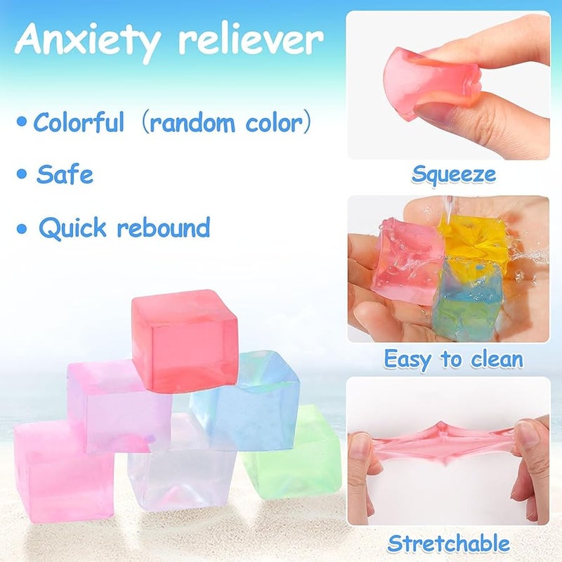 JOFONY 24PCS Squeeze Cubes Ball,Mini Ice Cube Squishy Ice Sensory Toys Anxiety Toys for Boys Girls and Adults with ADHD and Autism - Image 3