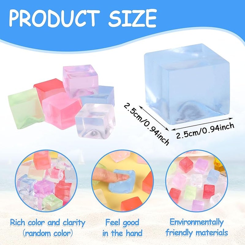 JOFONY 24PCS Squeeze Cubes Ball,Mini Ice Cube Squishy Ice Sensory Toys Anxiety Toys for Boys Girls and Adults with ADHD and Autism - Image 2