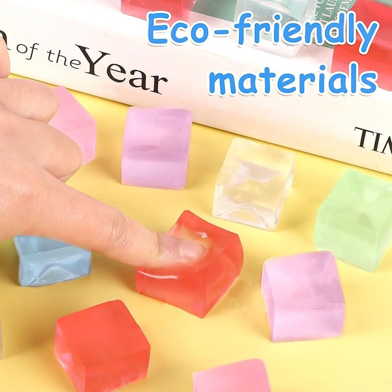 JOFONY 24PCS Squeeze Cubes Ball,Mini Ice Cube Squishy Ice Sensory Toys Anxiety Toys for Boys Girls and Adults with ADHD and Autism - Image 4