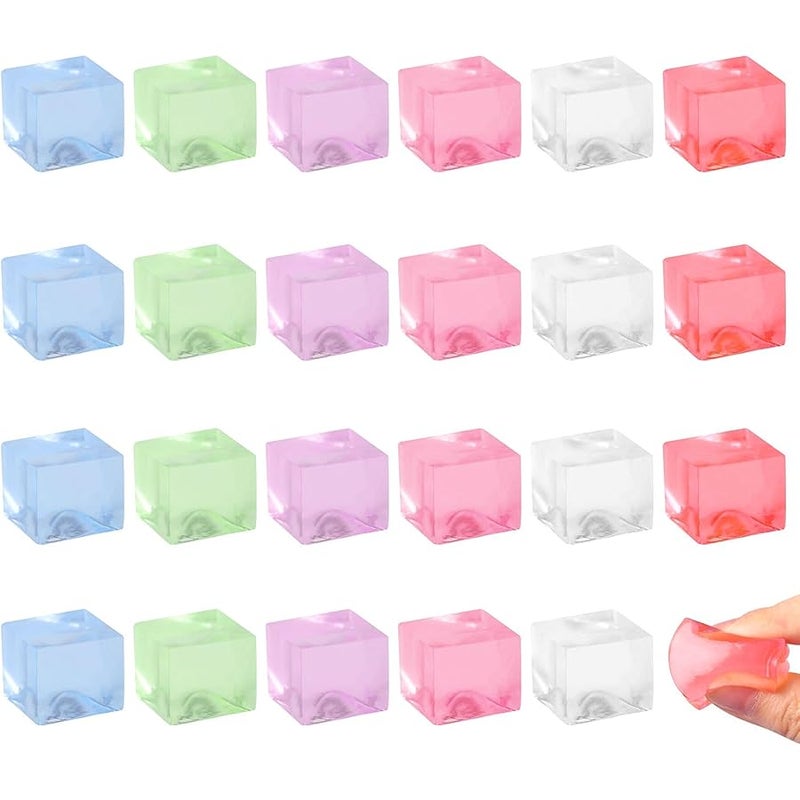 JOFONY 24PCS Squeeze Cubes Ball,Mini Ice Cube Squishy Ice Sensory Toys Anxiety Toys for Boys Girls and Adults with ADHD and Autism - Image 1