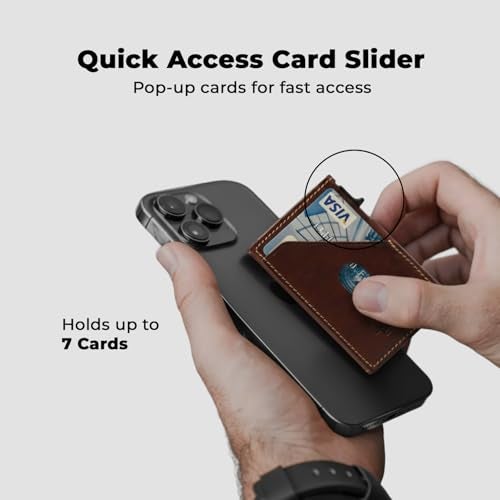 Tony Perotti Italian Leather MagSafe Wallet Card Holder RFID Blocking EcoFriendly VegetableTanned Leather Quick Access PopUp Card Slider Fits 7 Cards iPhone Mag Safe Wallet Men - Image 3