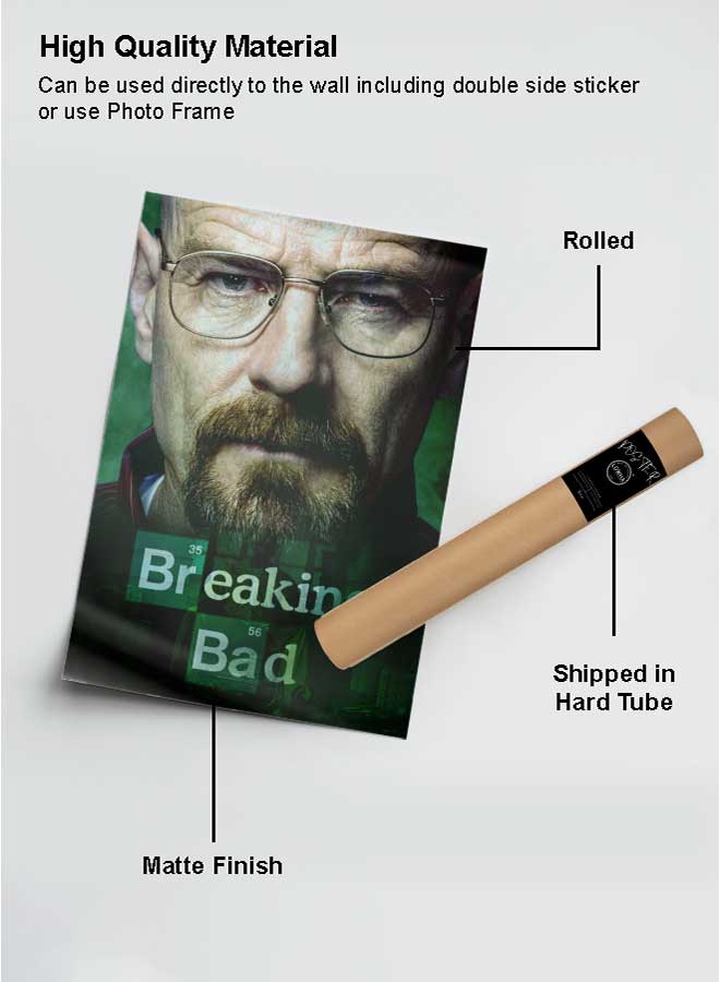 LOWHA Poster Painting Art With Four Separate Pieces Of Double-Sided Stickers Breaking Bad For Home Bedroom Living Room And Office Decor  - Image 2