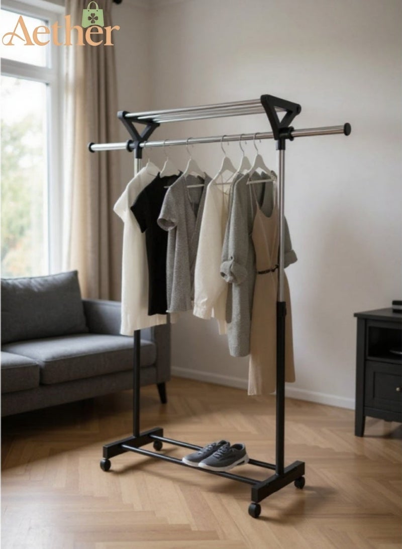 AETHER Black Metal Clothes Hanger Clothes Holder - Image 1