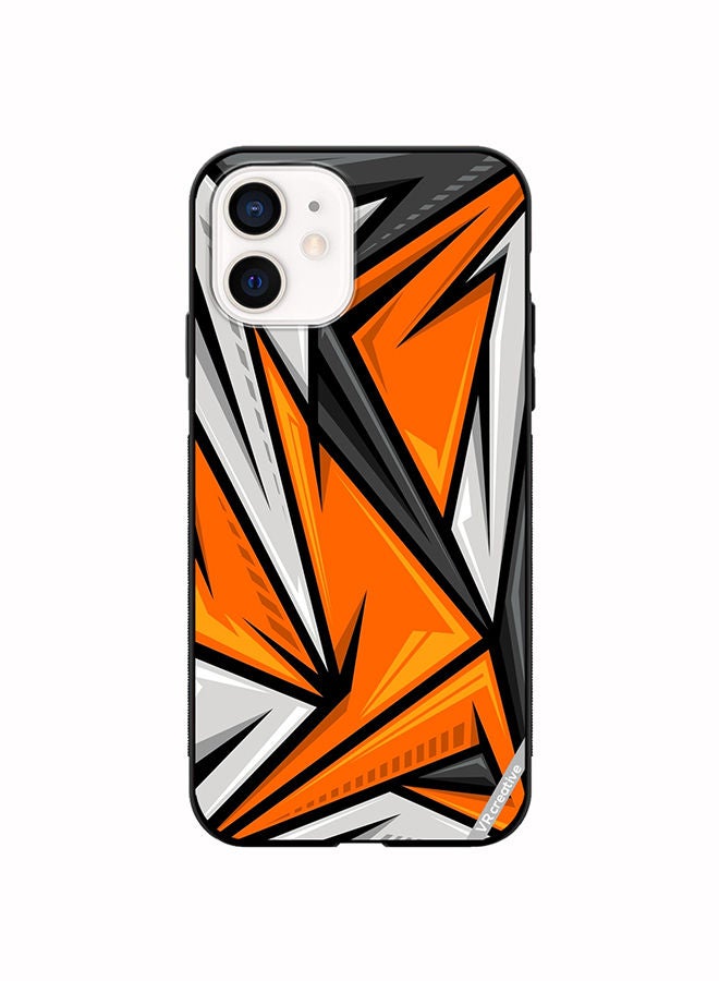 VR CREATIVE Protective Case Cover For Apple iPhone 12 mini Texture Sports Racing Style Orange Color Design Multicolour - Image 1