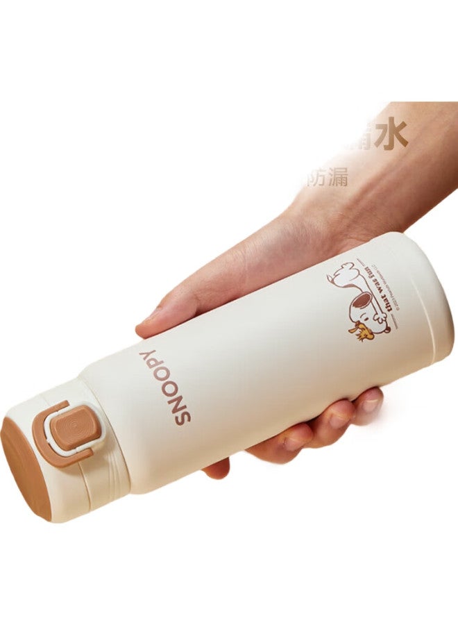 Snoopy Insulated Mug With Pop-Up Lid, 316 Stainless Steel Large Capacity Portable Student Water Bottle, Tea Cup, Car Cup For Men And Women, Blue - Image 2