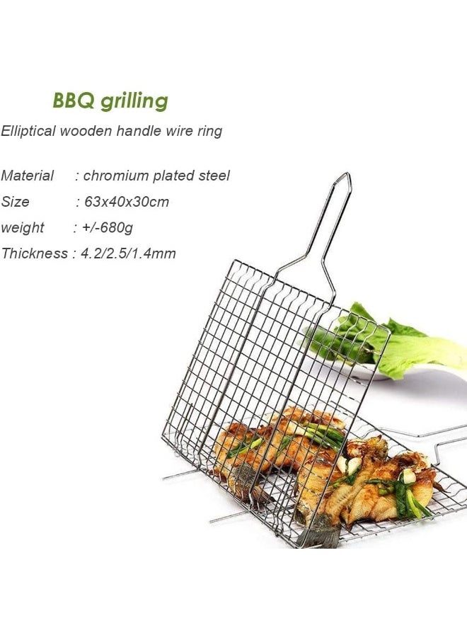 GO2CAMPS GO2CAMPS Barbeque Grill with Net Wooden Handle, 05 Size  - Image 3