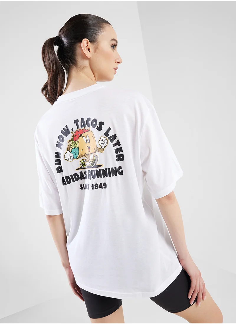 Adidas Running Tacos Later Graphic T-Shirt