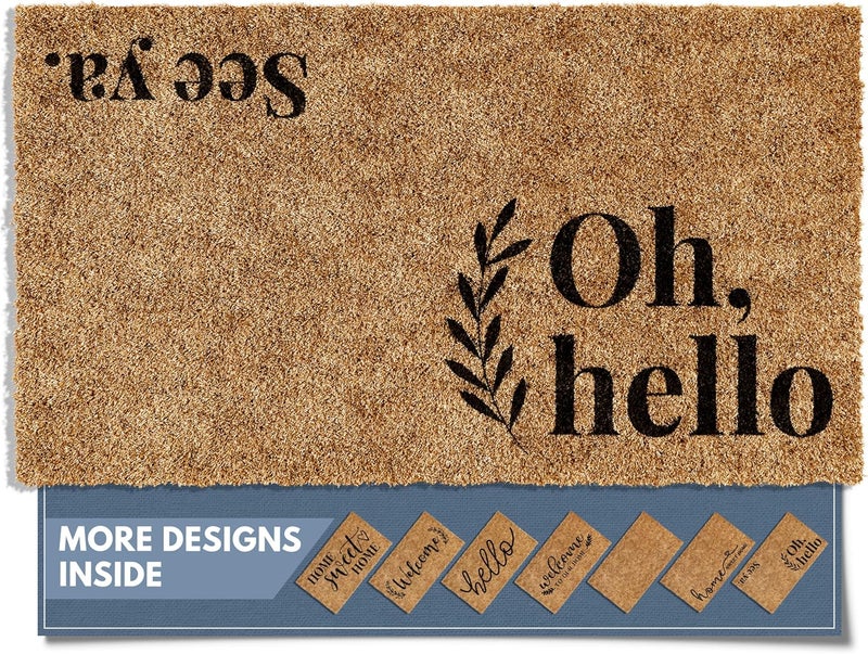 BARNYARD DESIGNS ‘Oh Hello, See Ya’ Doormat, Indoor/Outdoor Non-Slip Rug, Front Door Welcome Mat for Outside Porch Entrance, Home Entryway Farmhouse Decor, 30" x 17” - Image 1
