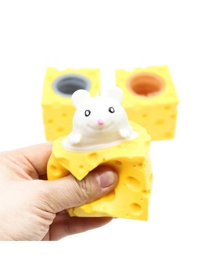 3Pcs Squeeze pops Mouse in Cheese, Squeeze Fidget Toy, Mouse Pop Up Fidget Toy, Stress Relief Toy, Sensory Toy for Kids Adult - Image 3
