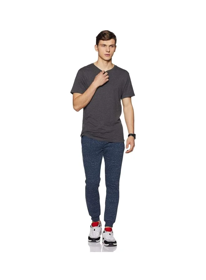 Jockey Blue Snow Melange AM02 Men Super Combed Cotton Rich Slim Fit Joggers with Zipper Pockets for Men | Best Price UAE