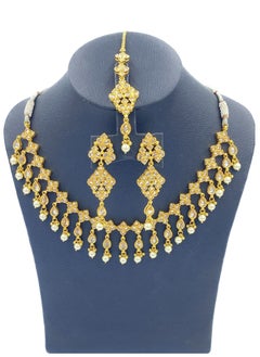 GOHONA Royal Bling Bollywood Traditional Indian  Jewelry Necklace With Earrings Set and 1 Tikka in Golden colour - pzsku/ZBC5058D8A1B0A3CD1293Z/45/_/1677410548/1446611d-1e5f-4cd2-a8f2-3c3fb723b993