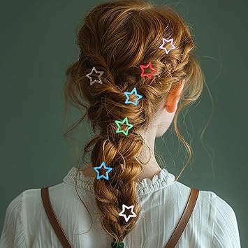 Hariendny 50PCS Star Hair Clips for Girls Nonslip Colorful Snap Kawaii Hair Clips Hair Barrettes Metal Cute Hairpins Star Hair Accessories for Women Girls - Image 3