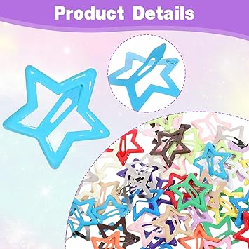 Hariendny 50PCS Star Hair Clips for Girls Nonslip Colorful Snap Kawaii Hair Clips Hair Barrettes Metal Cute Hairpins Star Hair Accessories for Women Girls - Image 4