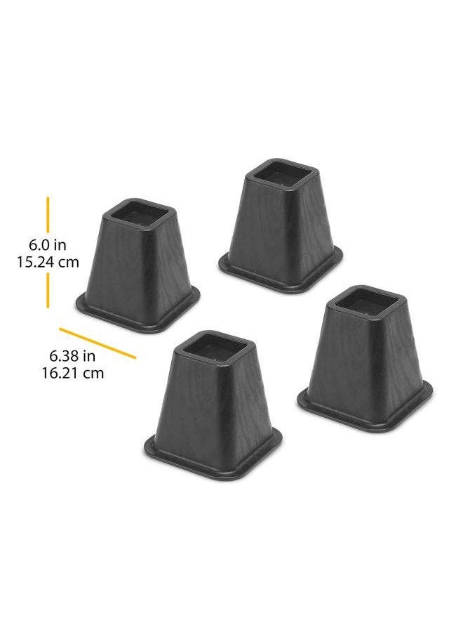 Whitmor Bed Risers - Black (Set of 4) - Image 3