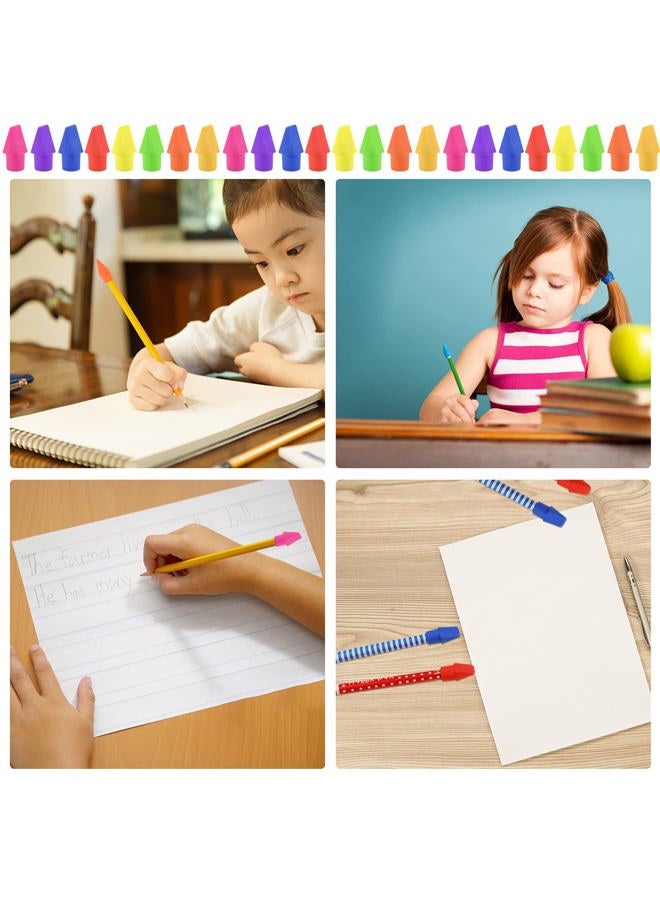 Fyess 800PCS Caps Pencil Erasers Chisel Shape Pencil Eraser Arrowhead Caps Erasers Latex Free Pencil Pencil Eraser Toppers Assorted Colors for Favors Games Prizes Pencil Top Erasers Home School Office - Image 5
