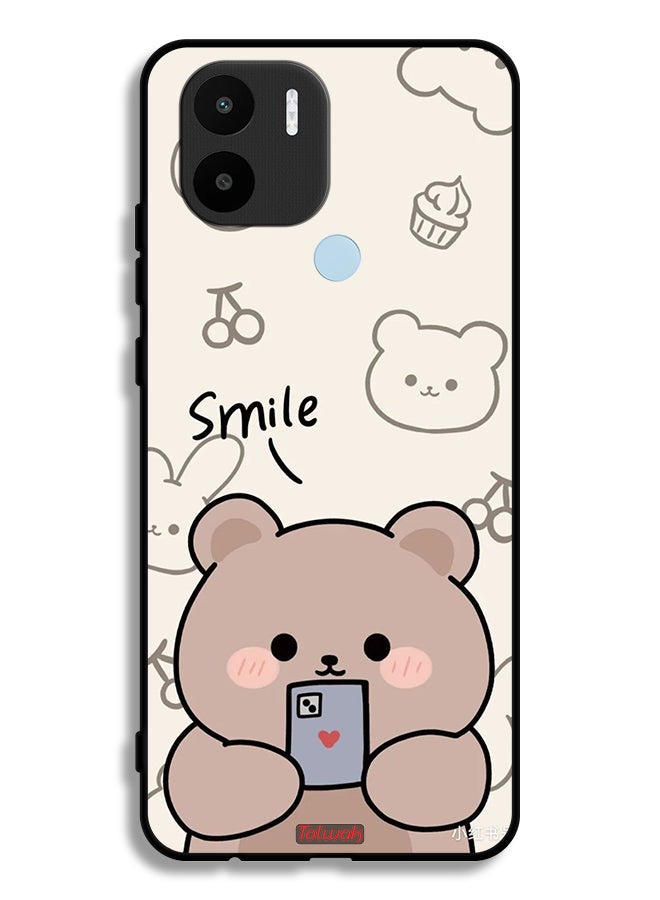 Tolwak Xiaomi Redmi A1 Plus Protective Case Cover Smile Bear Art - Image 2