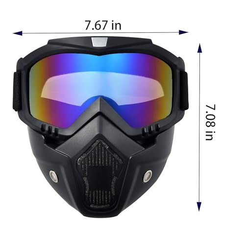 CROSSBODY 2 Pieces Motorcycle Goggles with Adjustable Face Mask,Dirt Bike ATV Motocross MX Riding Offroad Cycling Protective Glasses - Image 4