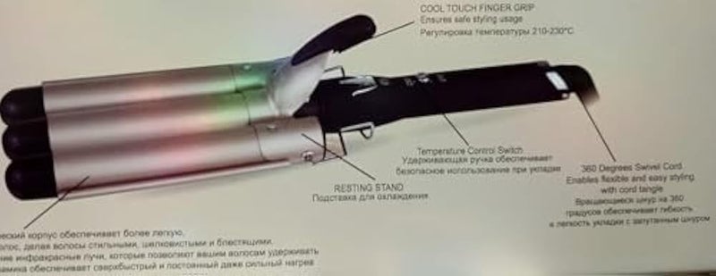 Hair Curler/3 Fingers/360 Degree Rotating Cord/Multifunctional Straightening Curling Iron - Image 4
