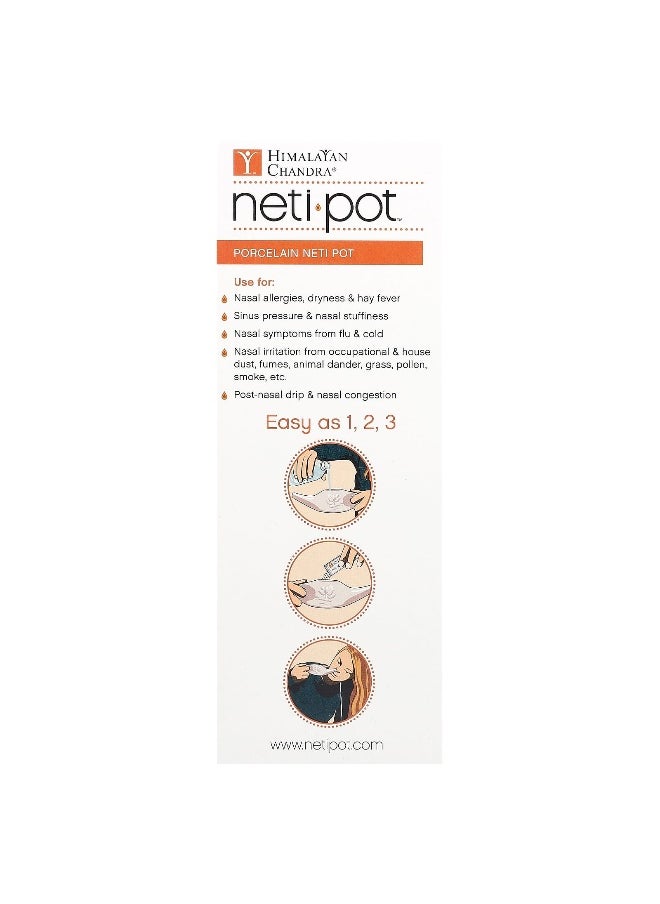 Himalayan Chandra - Himalayan Chandra, Porcelain Neti Pot with Neti Salt Saches, 2.16 g - Image 1