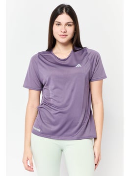 Adidas Women Sportswear Fit Short Sleeve Training Top, Purple  - Image 1