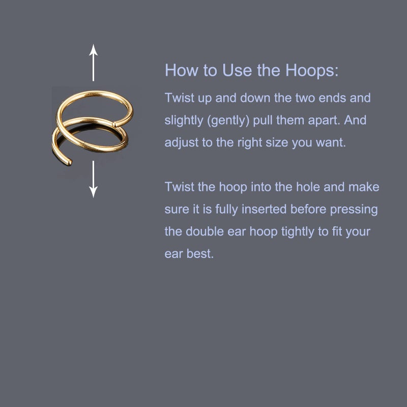 Goenjoy Double Hoop Earrings for Single Piercingï¼ŒHandmade Cartilage Piercing, Twist Double Hoop Huggie Earrings, Wrap Earrings Spiral Earrings for Women - Image 5