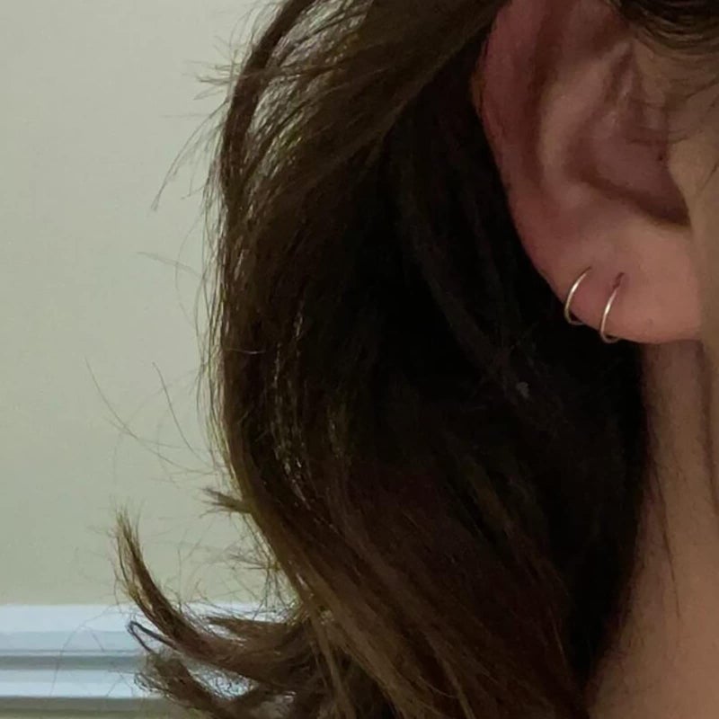 Goenjoy Double Hoop Earrings for Single Piercingï¼ŒHandmade Cartilage Piercing, Twist Double Hoop Huggie Earrings, Wrap Earrings Spiral Earrings for Women - Image 2