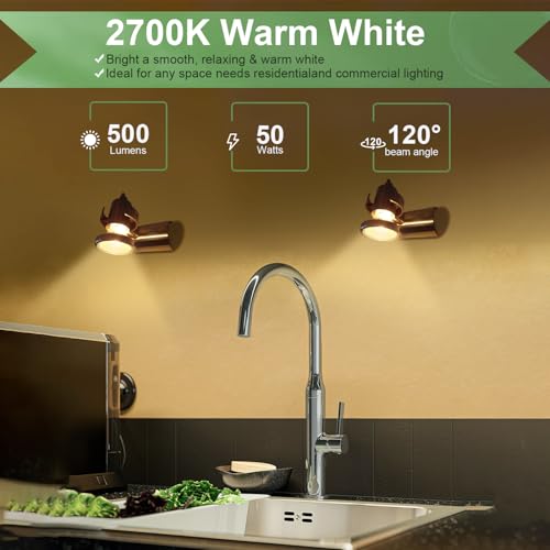 SerBion GU10 120V 50W Halogen Light Bulbs for Track and Range Hood, GU10+C Candle Warmer Lamp with Dimmable, 2700K Warm White, 6000+Hours Long-Lasting Pack of 6 - Image 4