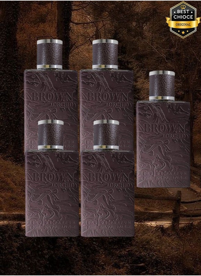 BROWN ORCHID 5 Pieces Brown Orchid Perfume 80ml EDP  - Image 1
