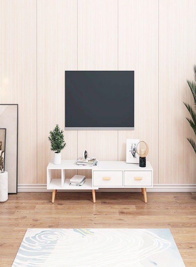 fashionhome تصميم حديث متطور وبسيط قابل للسحب بطول خزانة التلفزيون وأدراج تخزين رف المنزل وخزانة الأرضية الصغيرة وغرفة النوم وطاولة الشمال 15 مم أثاث خشبي سميك 198 × 30 × 40 سم - Image 3