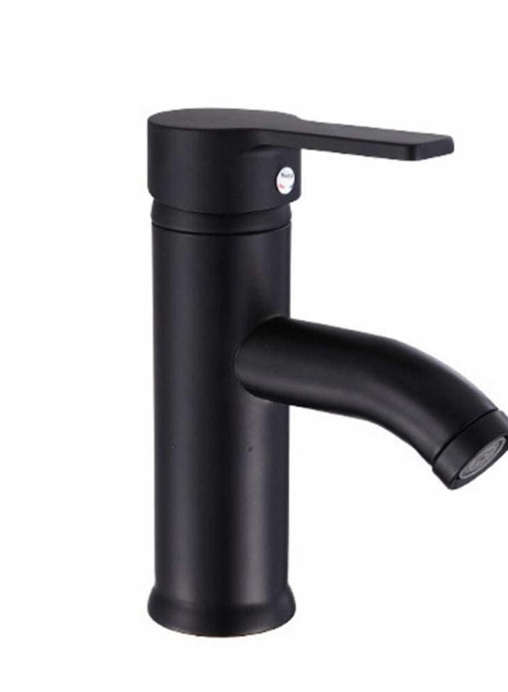 Captaintech Tap Black Bathroom Faucet Stainless Steel Basin Mixer Bathroom Accessories Black Tap Sink Basin Mixer Tap for Home Kitchen, Short Pattern - Image 1