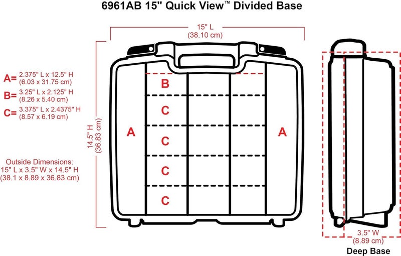 ArtBin 6961AB Quick View Deep Base Carrying Case with Removable Dividers, Portable Art & Craft Storage Box, 15", Clear - Image 3