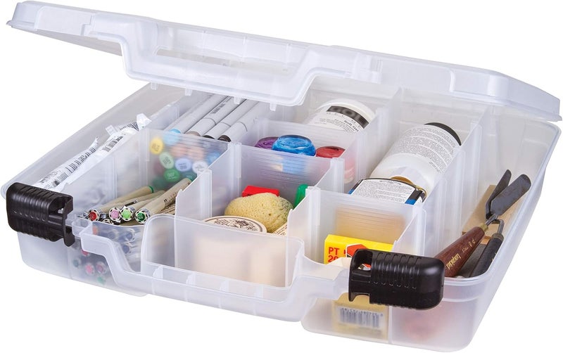 ArtBin 6961AB Quick View Deep Base Carrying Case with Removable Dividers, Portable Art & Craft Storage Box, 15", Clear - Image 4