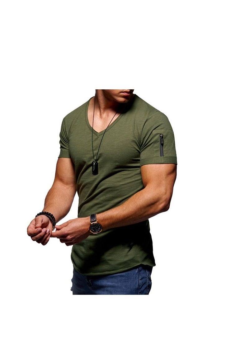 Men's Casual Short Sleeve Slim Fit Henley Shirt Stylish 4 Buttons Muscle Fitted T Shirts Tops