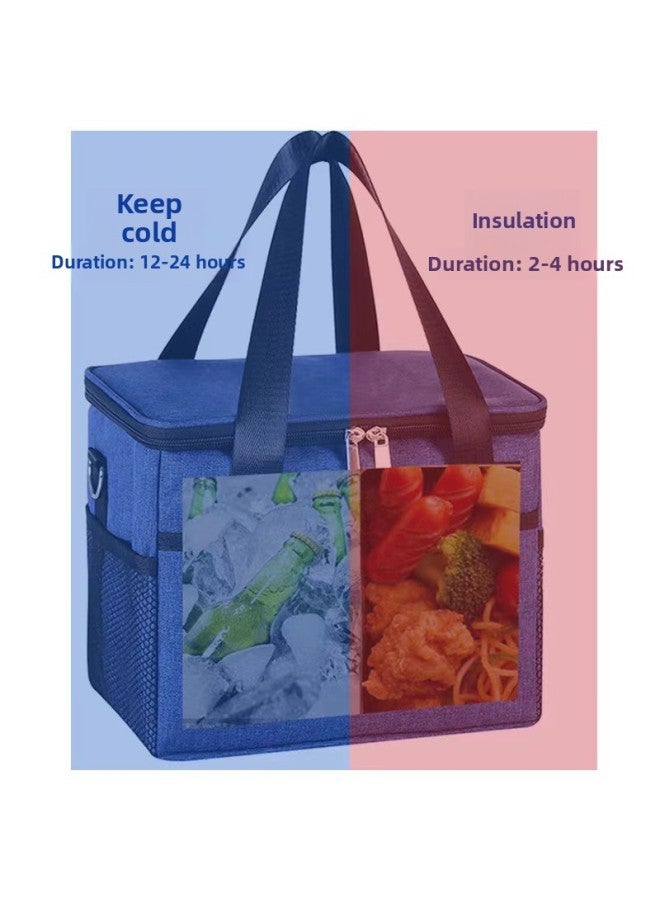 Generic Ice Pack Thickened Heat Preservation Bag Large Capacity Handbag Aluminum Foil Thickened Heat Preservation Box Insulated Lunch Box Lunch Bag Carrying Bag-Color:Black 25L:35*27*26  - Image 5