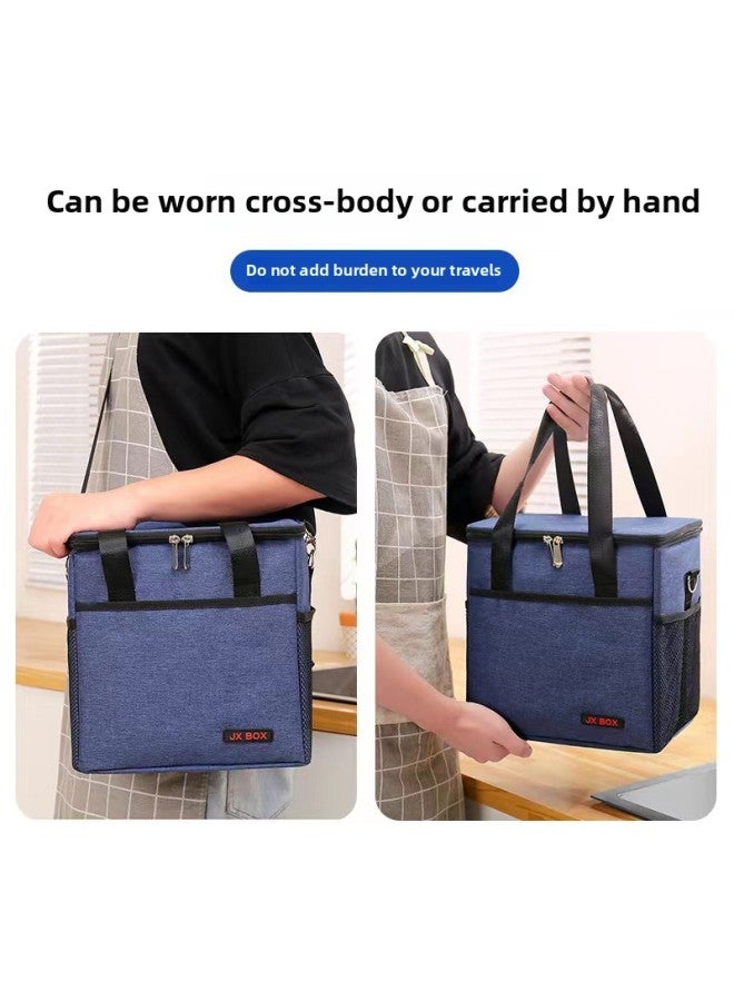 Generic Ice Pack Thickened Heat Preservation Bag Large Capacity Handbag Aluminum Foil Thickened Heat Preservation Box Insulated Lunch Box Lunch Bag Carrying Bag-Color:Black 25L:35*27*26  - Image 4