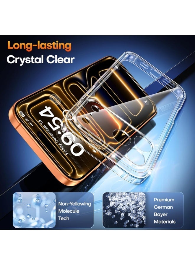 S-TOP Clear Case for iPhone 17 Pro - Drop Protection, Scratch Resistant, Anti-Yellowing with Dual Layer Protection and Slim, Clear Design - Image 3
