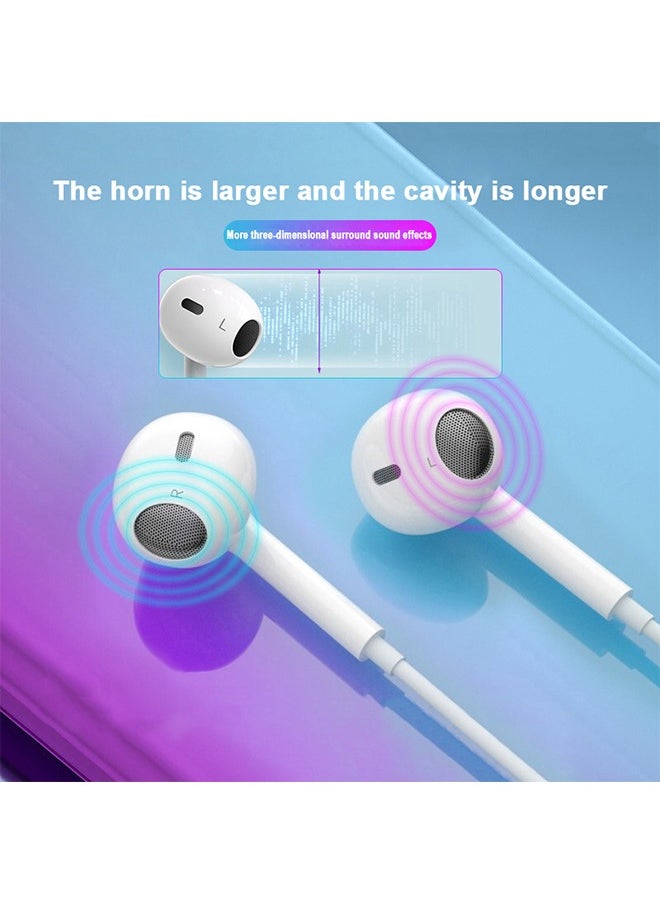 Ocean Lateral In-Ear Wired Headphone for iPhone, Apple EarPods with Lightning Connector, Built-in Microphone & Volume Control, No Need Bluetooth Compatible with iPhone14/13/12/SE/11/XR/XS/X/8/7, White  - Image 4
