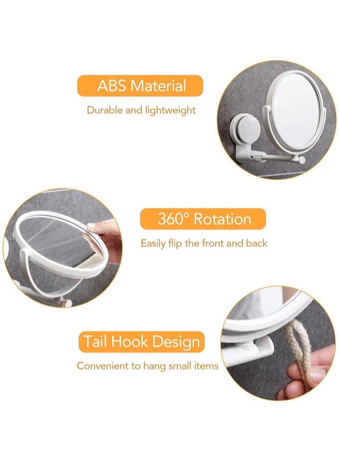ShebSheb Wall Mounted Makeup Mirror,Adjustable Shower Mirror,360°Swivel Vanity Mirror for Bathroom Home Bedroom  - Image 4