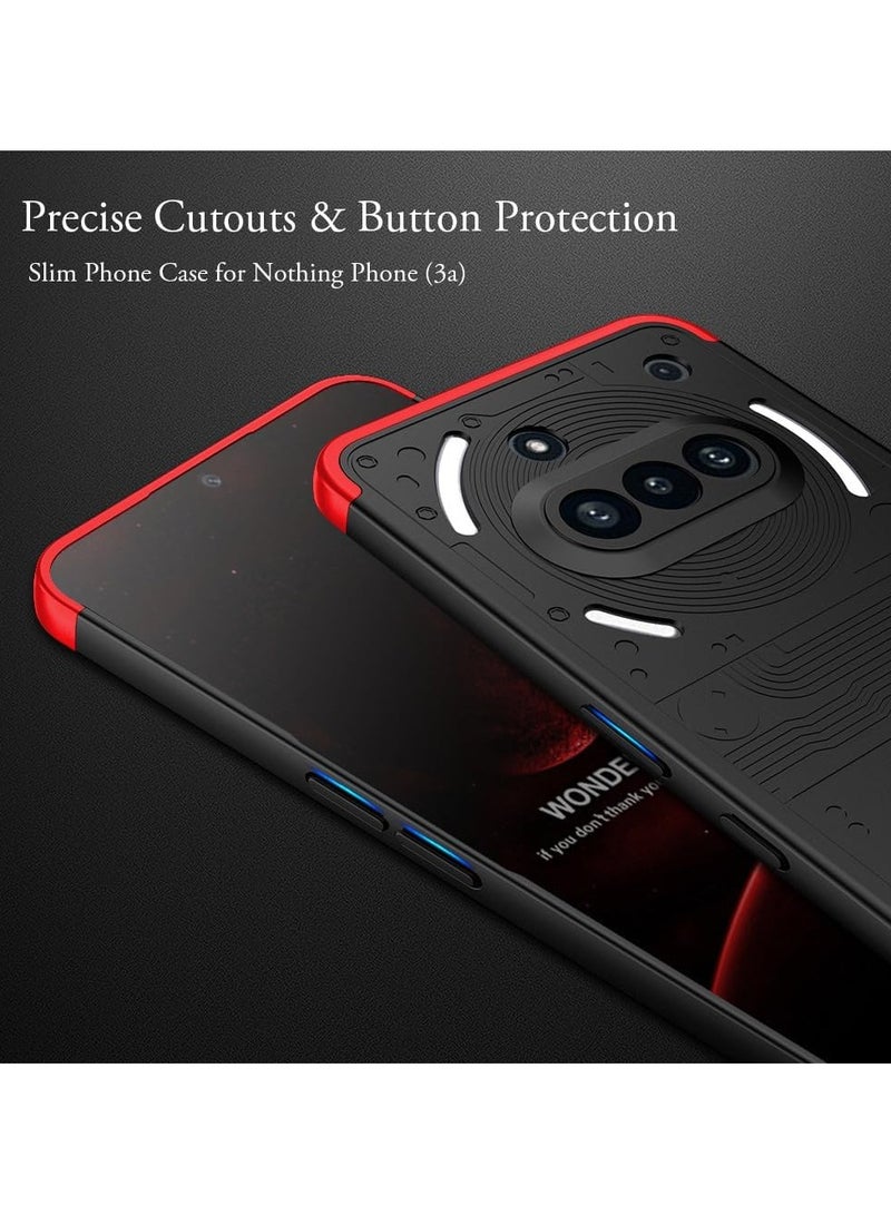 For Nothing Phone 3a Case, 360 Degree Full Body Hard Plastic Material Protective Back Cover, Detachable Split Slim Fit Shockproof Casing, Anti-Scratch Bumper Mobile Phone Case - Image 2