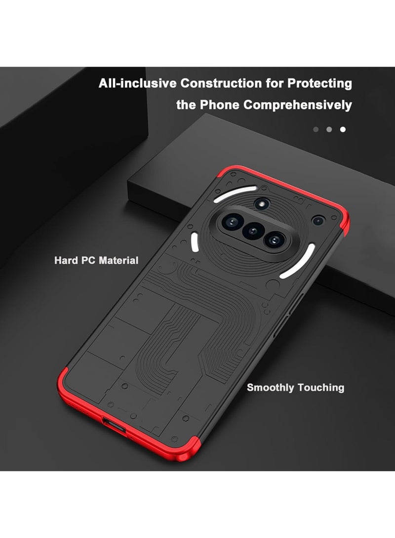 For Nothing Phone 3a Case, 360 Degree Full Body Hard Plastic Material Protective Back Cover, Detachable Split Slim Fit Shockproof Casing, Anti-Scratch Bumper Mobile Phone Case - Image 3