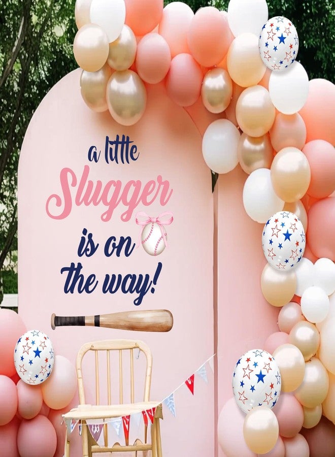 Dvehdbay Baseball Baby Shower Decorations - A Little Slugger Is on the Way Decal, Baseball Theme Sign for Balloons Arch Backdrop, A Little Slugger Is on the Way Baby Shower Decorations, Girl Gender Reveal Sign - Image 2